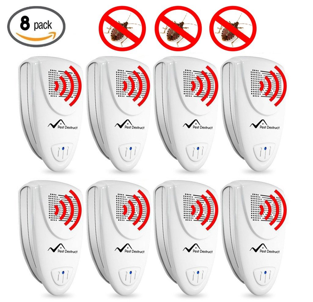 Ultrasonic Stink Bug Repeller - PACK OF 8 - 100% SAFE for Children and Pets - Quickly Eliminate Pests - vzzhome