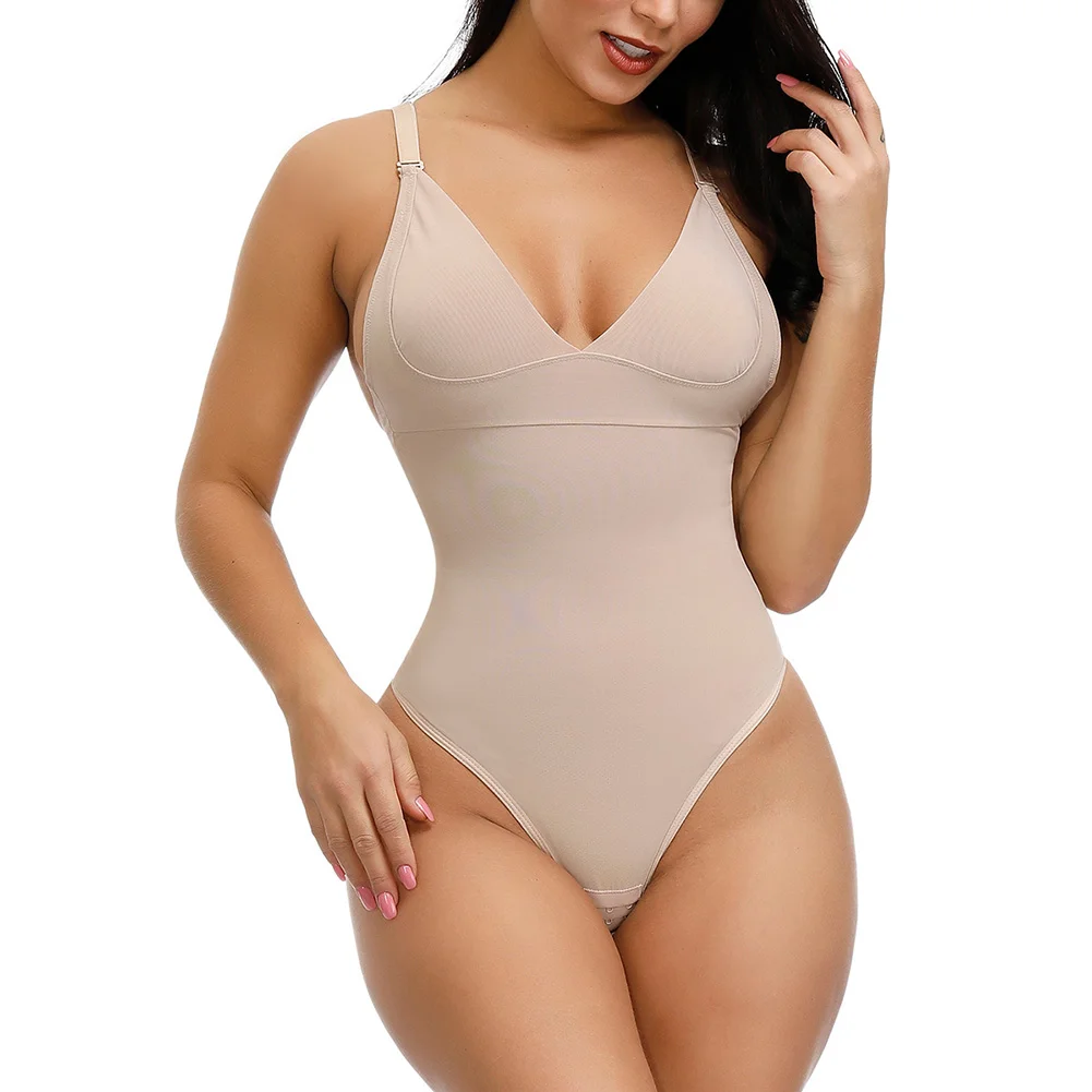 Beige High Elastic Mesh Panty Shapewear Plus Size Workout