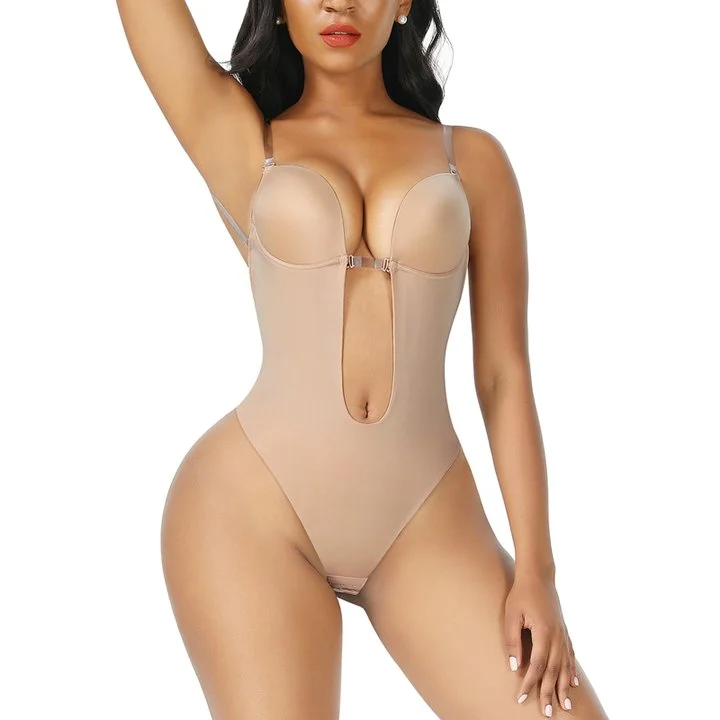 Wholesale High Waist 30D Fabric Tummy Control Bodysuit with Nubuck Shoulder Straps