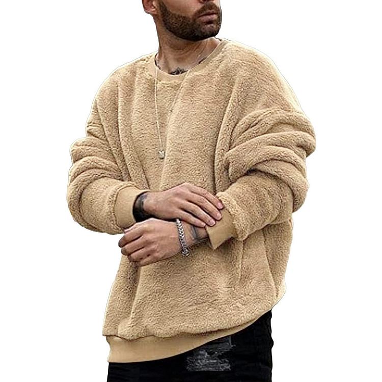 Autumn Men's Casual Thick Pocket Pullover O-Neck Sweatshirts