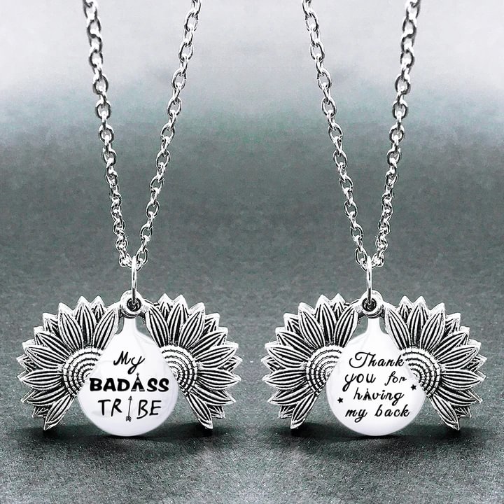 My Badass Tribe Thank You For Having My Back Sunflower Necklace
