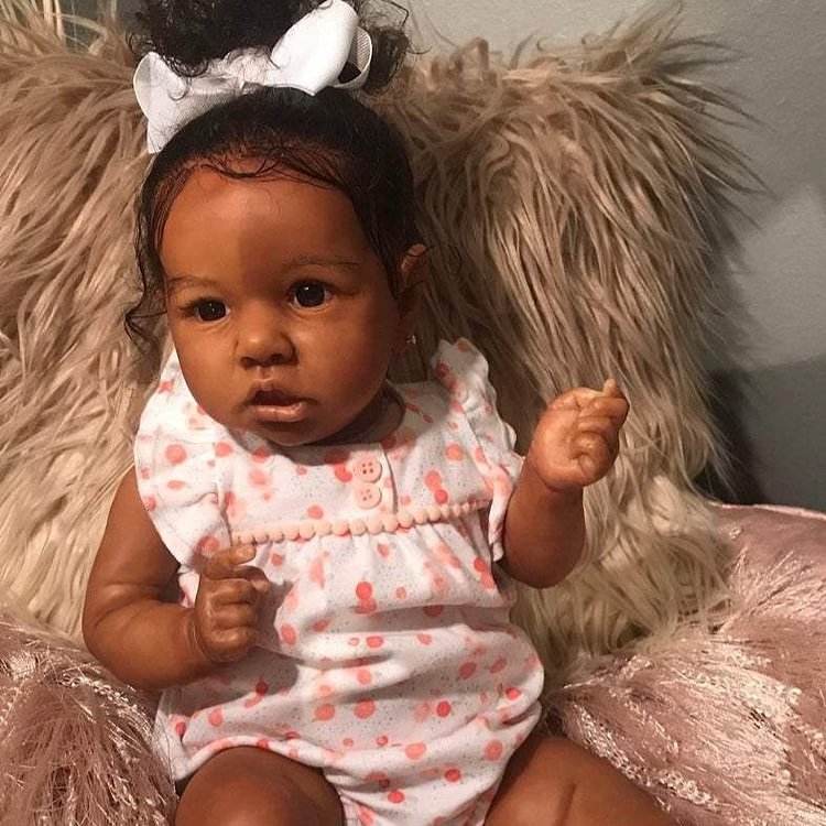  20'' Sutton Black Reborn Toddler Baby Doll Girl, Lifelike Soft African American Doll Gift - Reborndollsshop.com-Reborndollsshop®