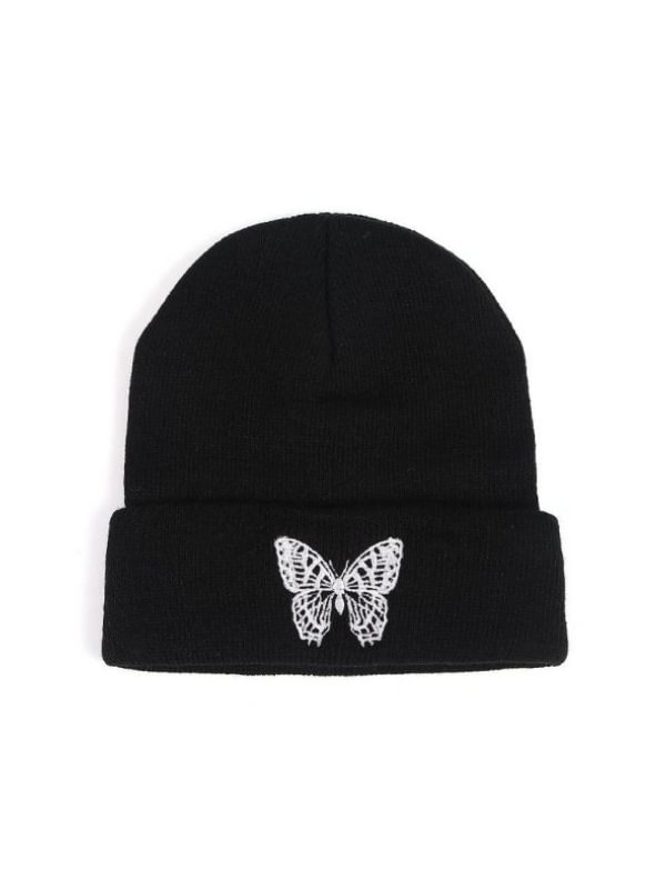 Casual Butterfly Embroidered Knitted Hat