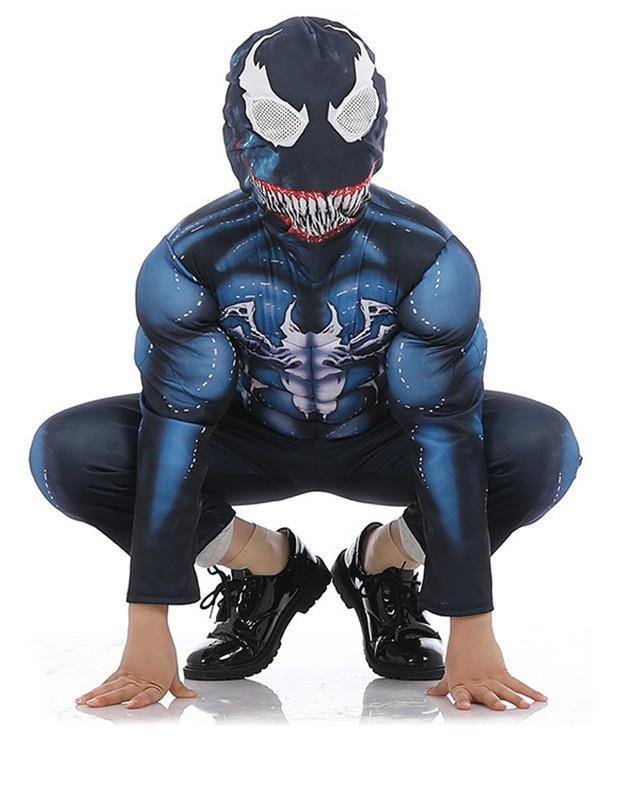 Boys Venom Symbiote Spider Kids School Play Cosplay Halloween Costume-Mayoulove