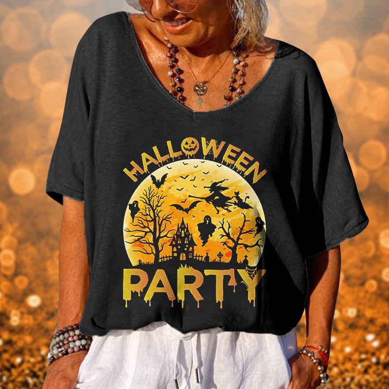 Halloween Party Printed T-shirt