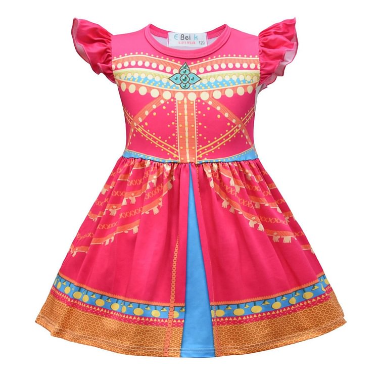 Mayoulove Aladdin Jasmine Princess Cosplay Dress for Baby Girls Bodysuit Halloween Fancy Jumpsuits-Mayoulove