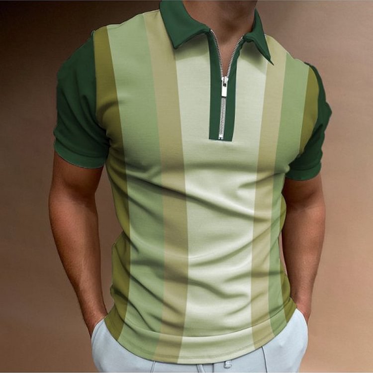 BrosWear Fashion Colorblock Casual Short Sleeve Polo Shirt