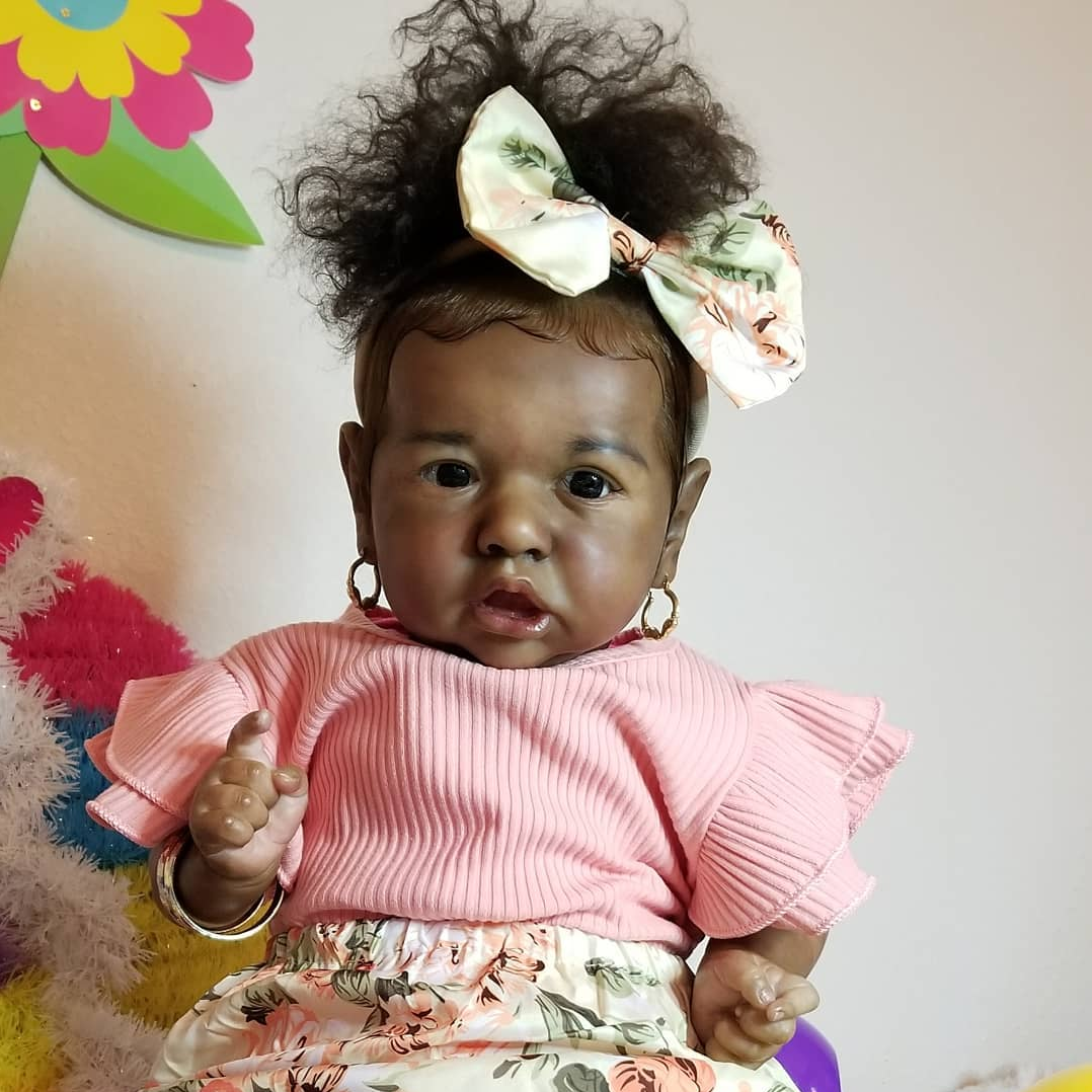 [Black Reborn Girl Dolls] 12" Real Life African American Reborn Baby Doll with Hand Rooted Hair Conway by Creativegiftss® -Creativegiftss® - [product_tag]