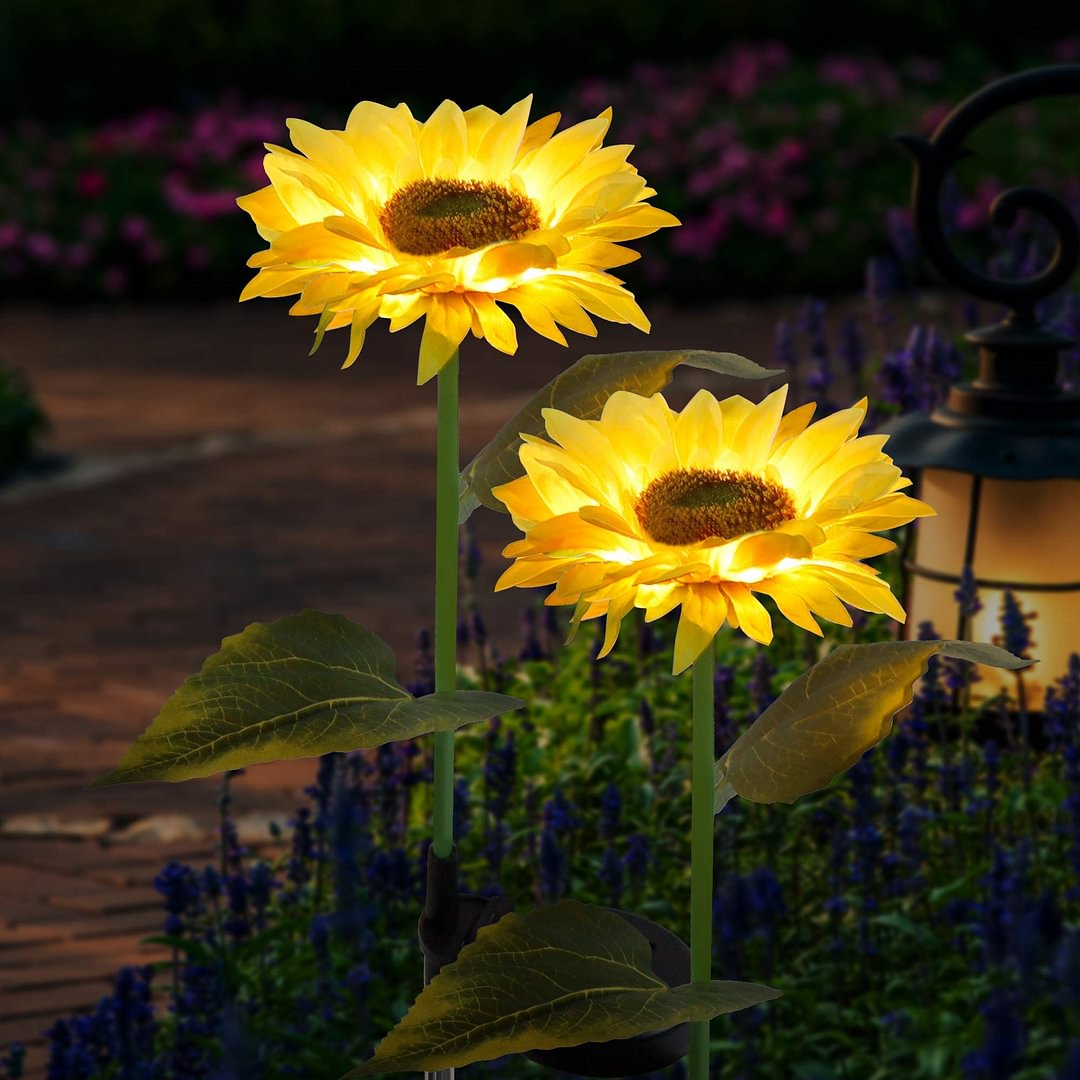 2 Pack Solar Garden Stake Lights,Mother's Day Birthday Gifts,  Outdoor Sunflower Lights, LED Solar Powered Light、、sdecorshop