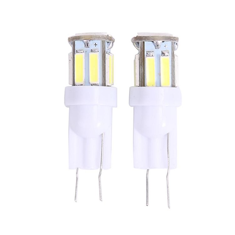 1 Pair T10 7020 10SMD Car LED Wedge Light License Plate Lamp (White Board)
