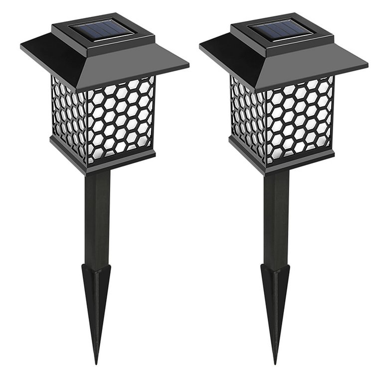 LED Solar Honeycomb Grid Lantern Lawn Stake -Landscape Ligjht