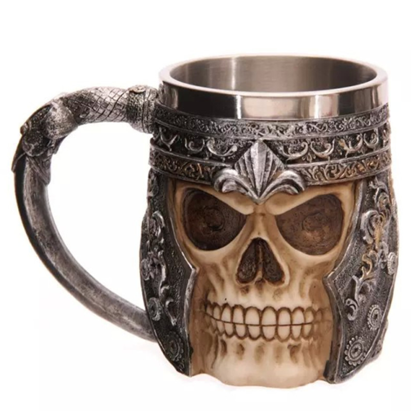 Livereid Personalized Skull Knight Stainless Steel Mug - Livereid