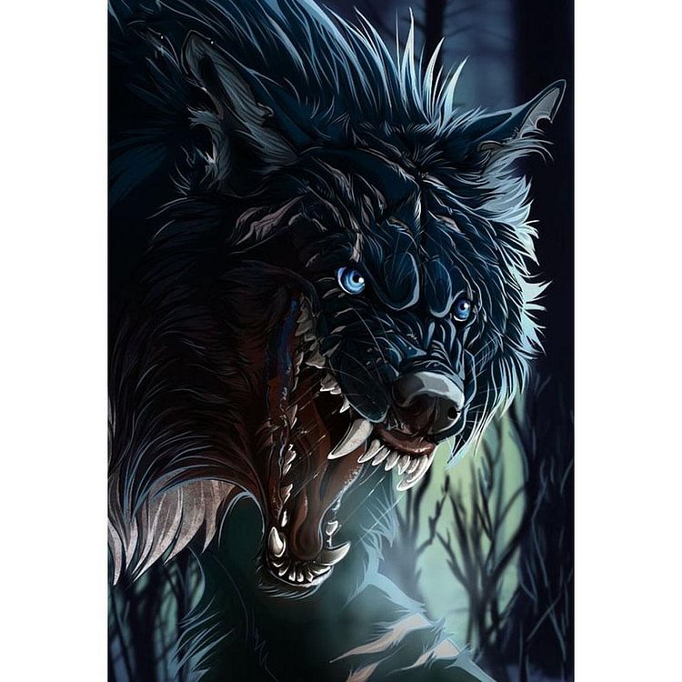 Fierce Wolf - Full Round Drill Diamond Painting - 30x40cm(Canvas)
