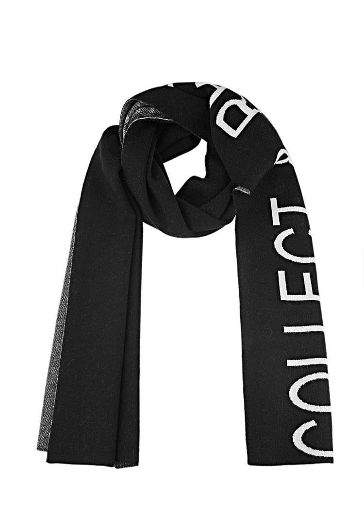 SDEER Personality Contrast Letter Black Scarf