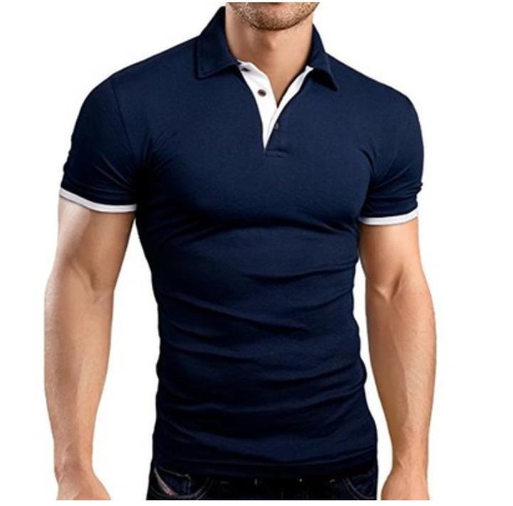 Summer Casual Short Sleeve Tight Tight Fitting Men's Polo Shirts-VESSFUL