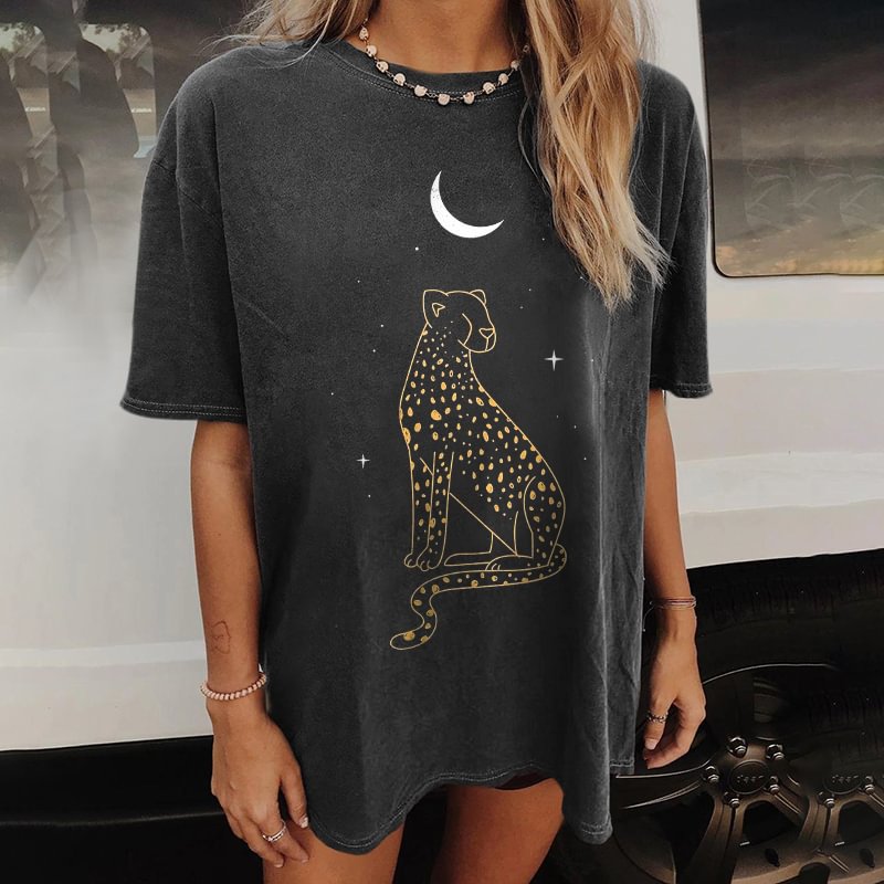   Fashion cheetah print sports T-shirt designer - Neojana