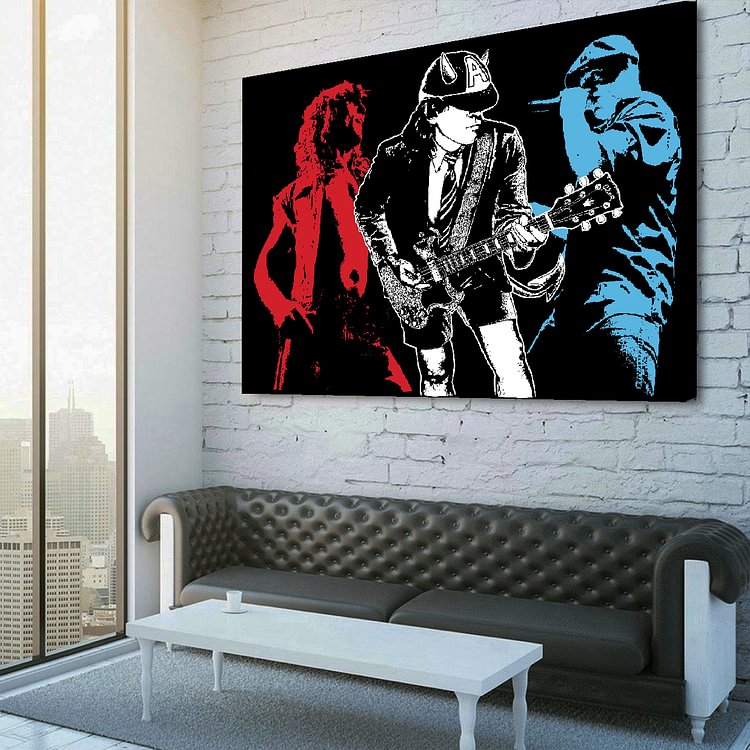 AC/DC Rock Poster Canvas Wall Art