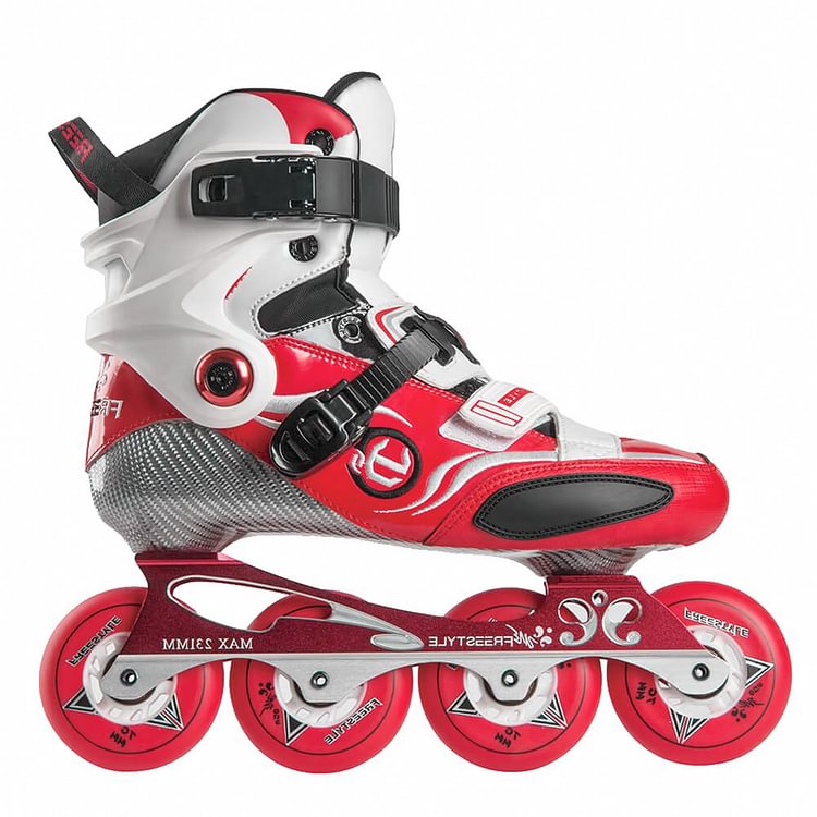 Freestyle YJS Carbon Fiber Inline Skates, Red