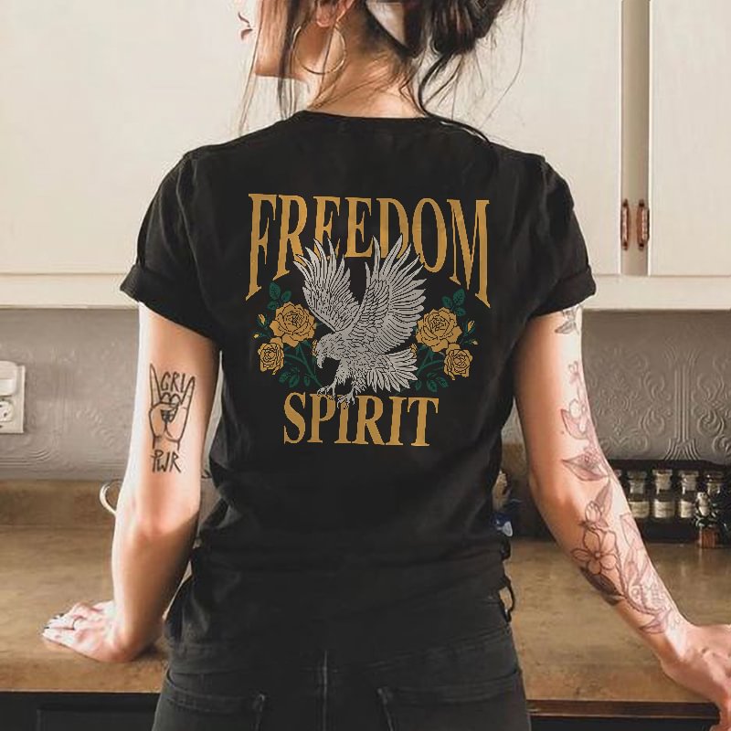 FREEDOM SPIRIT print t-shirt designer - Krazyskull