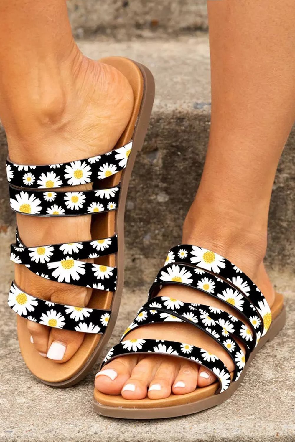 Black Daisy Casual Sandals LC121609-2