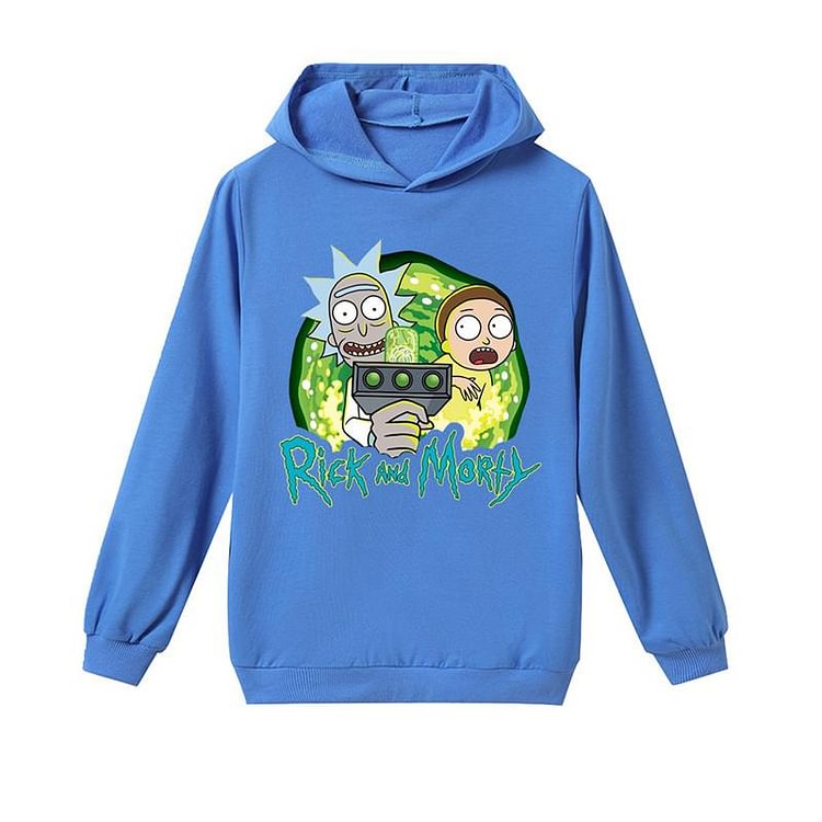 Kids Rick and Morty Hoodie Cotton Hooded Sweatshirt-Mayoulove
