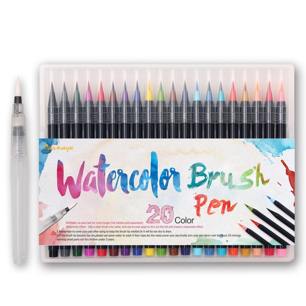 Watercolor Brush Pens - 20 Piece Set - vzzhome