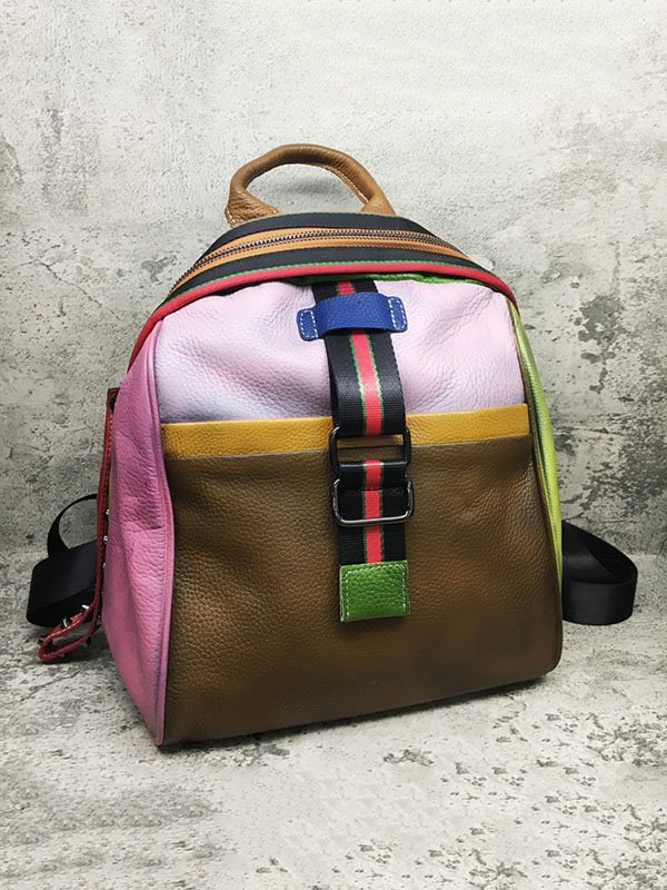 Stylish Chromatic Leather Backpack