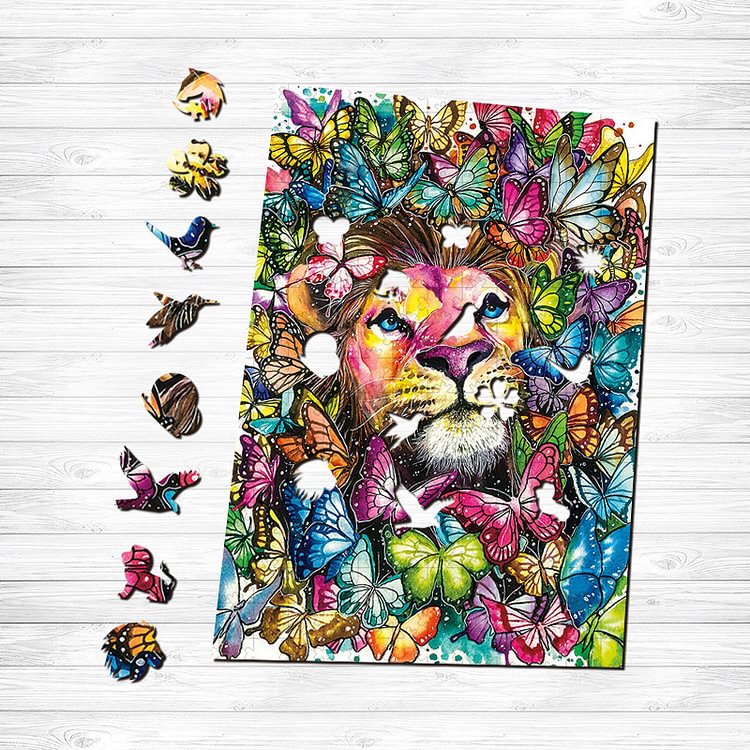 Butterfly Lion Wooden Jigsaw Puzzle