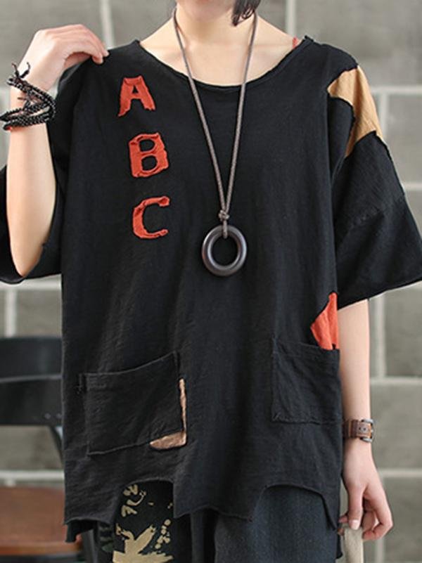 Casual Vintage Cropped T-shirt