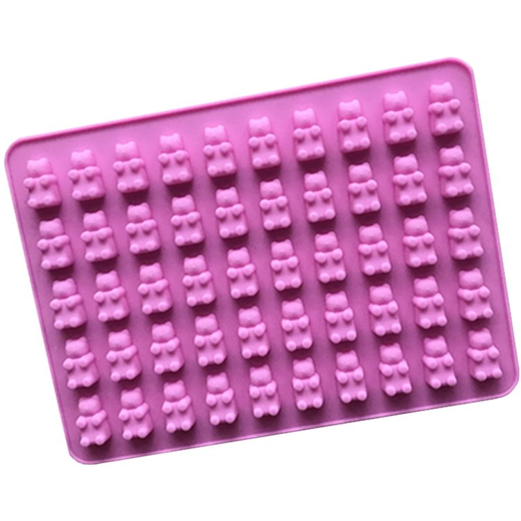 50 Cavity Bear Jelly (Pink) Silicone Mold - Baking