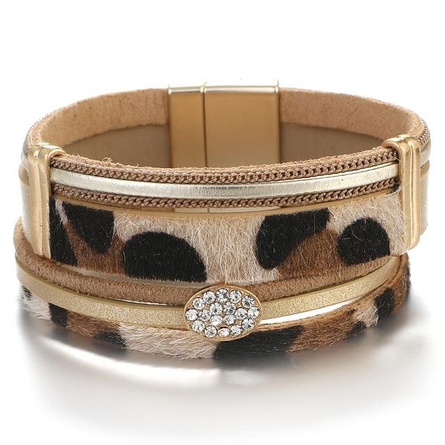 Alaina Crystal Leopard Bracelet-Mayoulove