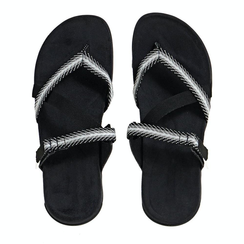 Women's comfy stretch asymmetrical strap orthotic thong sandals - vzzhome