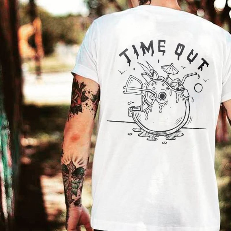 Time Out Printed Casual Men's T-shirt - Krazyskull