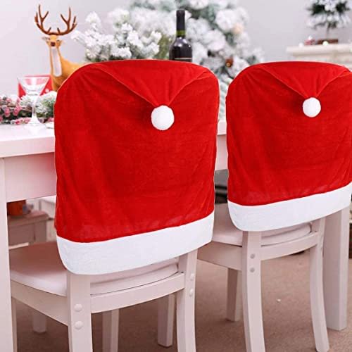 4-Pack Red Riding Hood Dining Chair Cover, Christmas Decor Chair Back Cover Kitchen - vzzhome