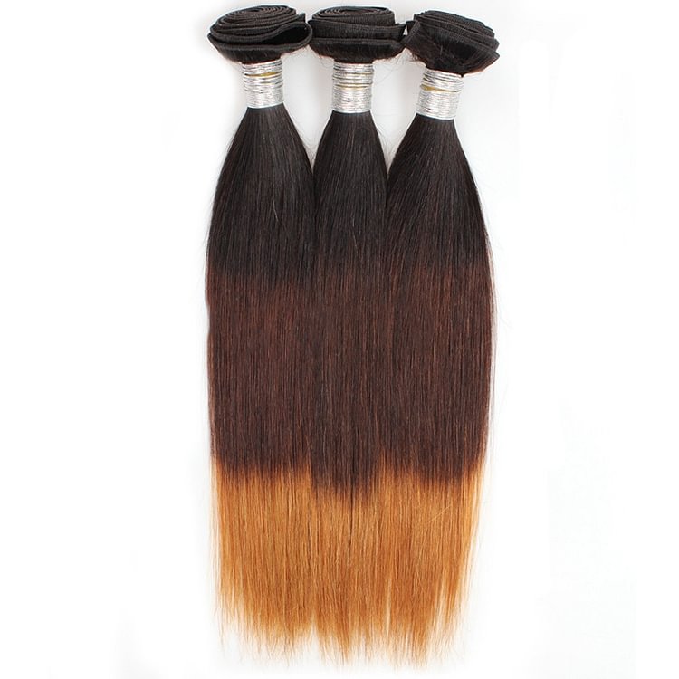 1 PC Black And Brown Gradient Straight Hair Bundles丨Indian Original Hair