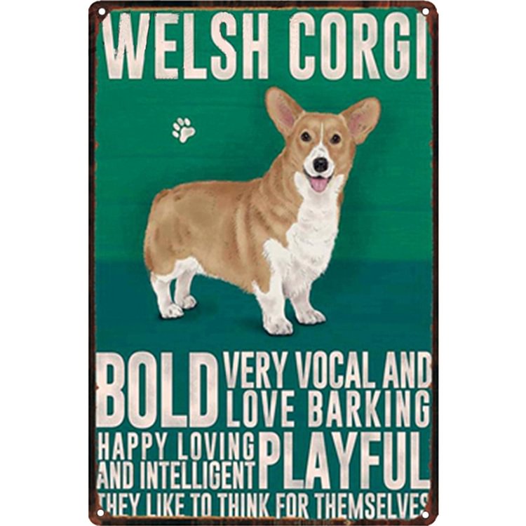 Welsh Corgi Dog - Vintage Tin Signs