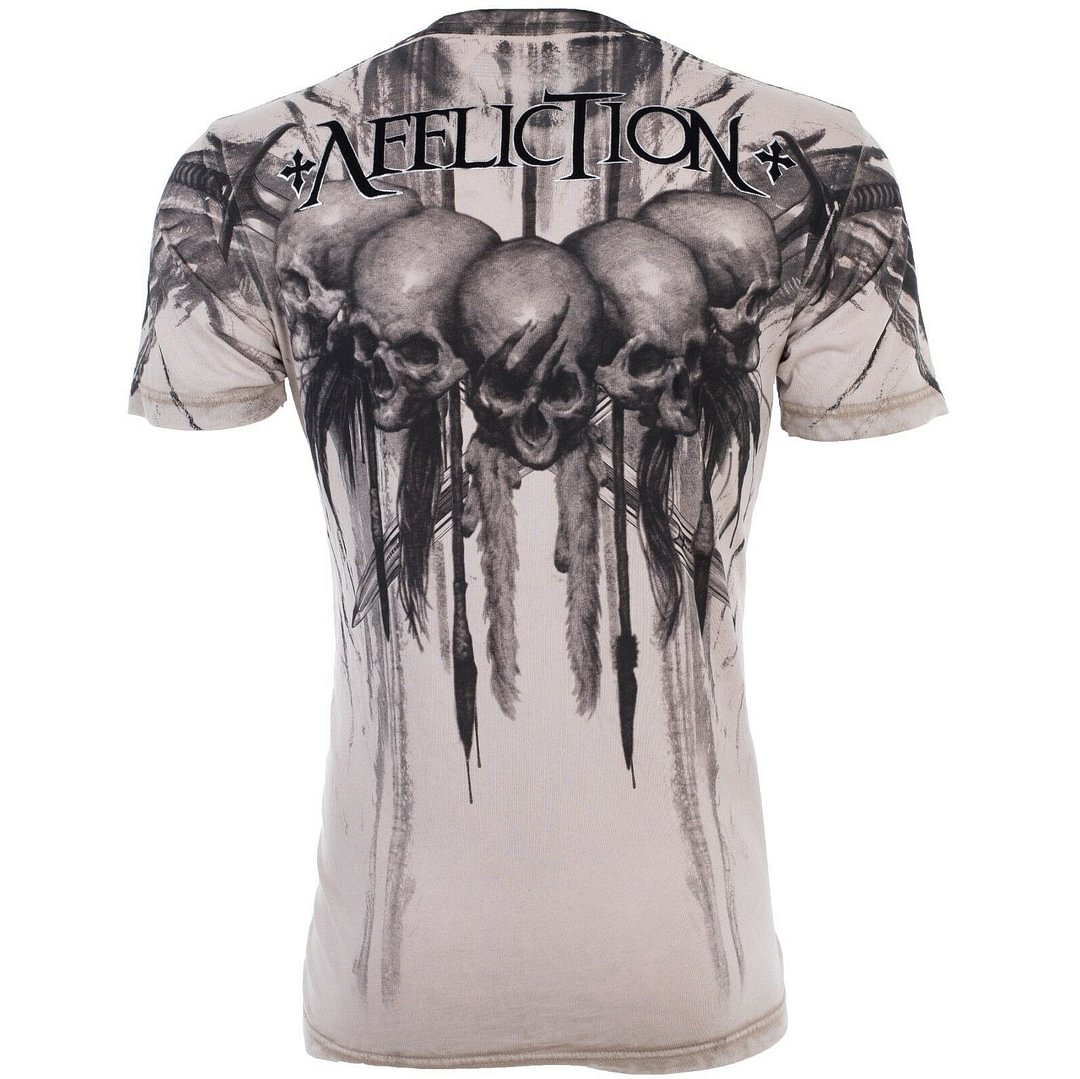 Skull tattoo motorcycle T-shirt / [viawink] /
