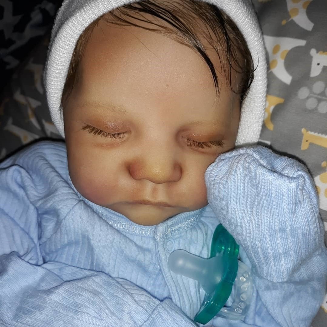  20" Real Lifelike Biracial Reborn Asleep Doll Boy Junior,Gift for Kids with Clothes and Pacifier Sparkling New Baby Doll - Reborndollsshop.com-Reborndollsshop®