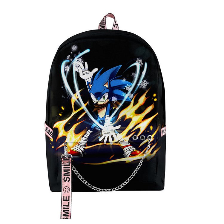 Mayoulove Casual Stylish Cool 3D Sonic the Hedgehog School Book Bag Printing Backpacks for Girls-Mayoulove