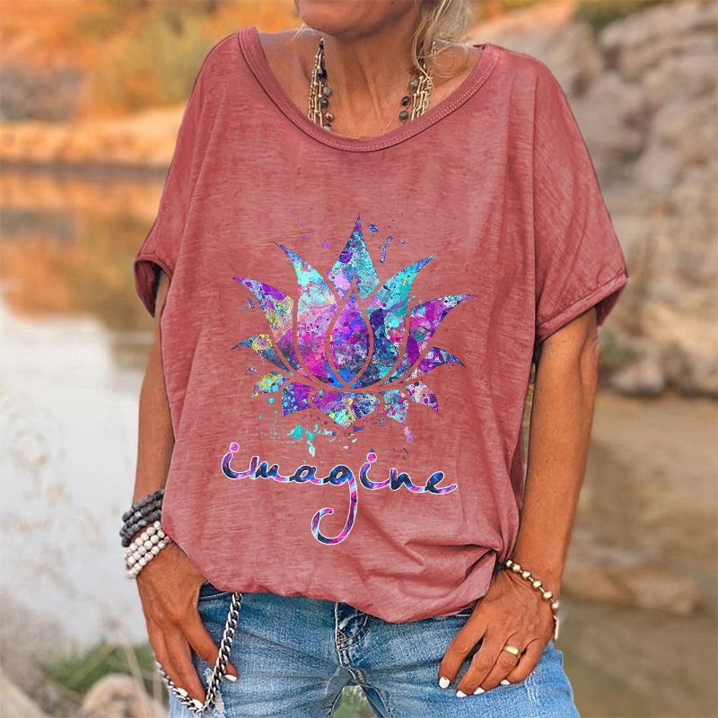 Imagine Printed Floral Hippie T-shirt