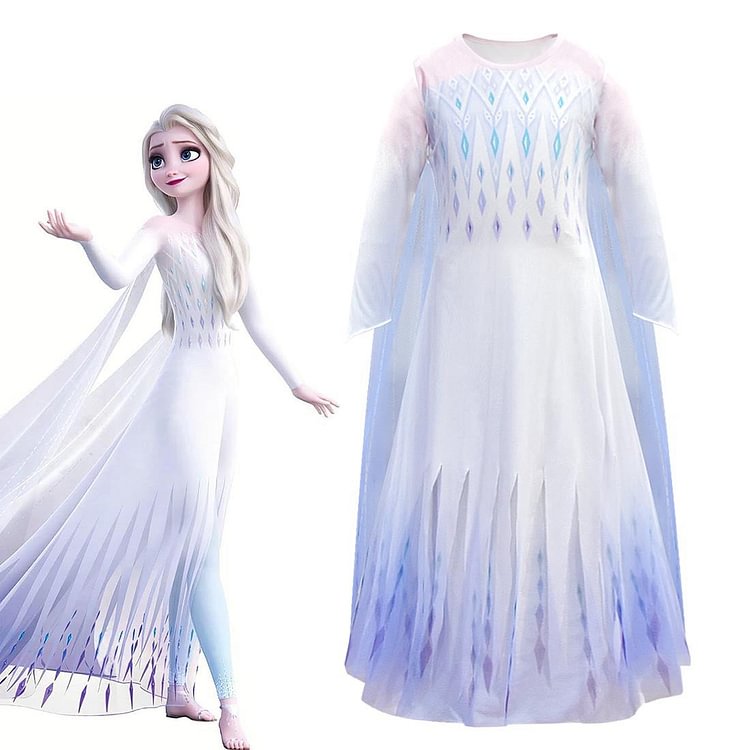 Mayoulove Frozen Elsa Princess Cosplay Dress for Baby Girls Halloween Fancy Costume-Mayoulove