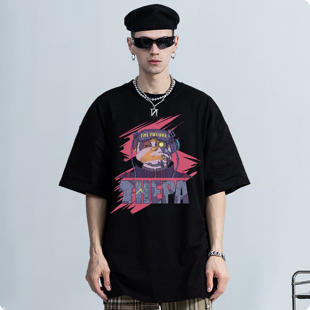 Cyber Panda Printed T-shirt / Techwear Club / Techwear