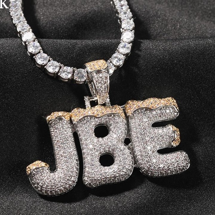 Snow Cap Custom Name Letter Iced Out Pendant-VESSFUL