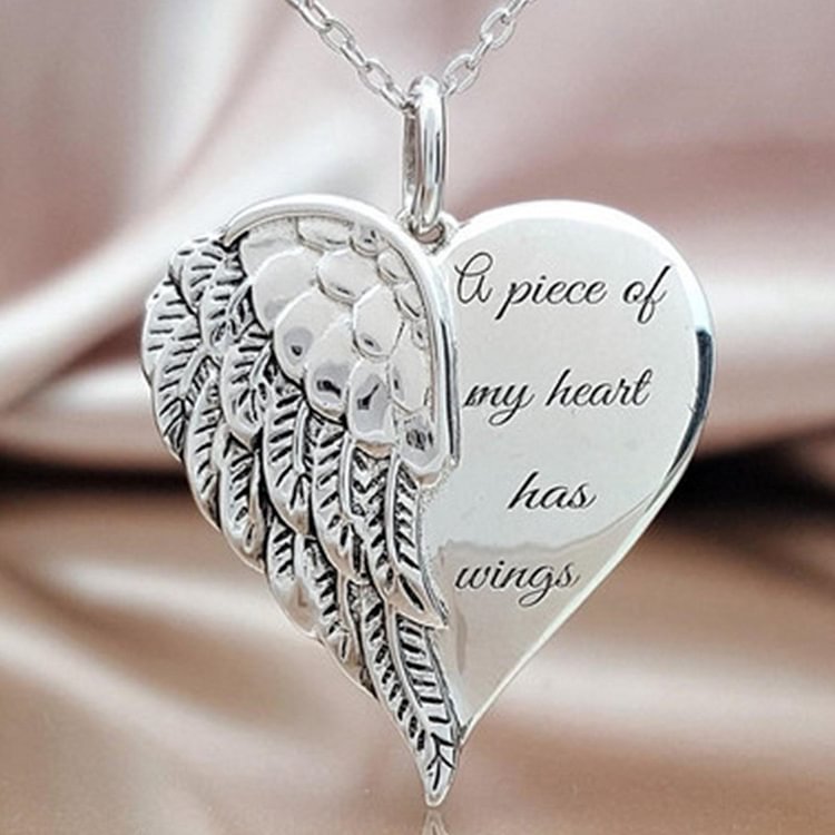 Double Wing Pendant Creative Angel Wing Engraved Necklace