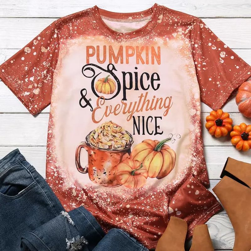 Pumpkin Spice & Everything Nice Printed Women's T-shirt