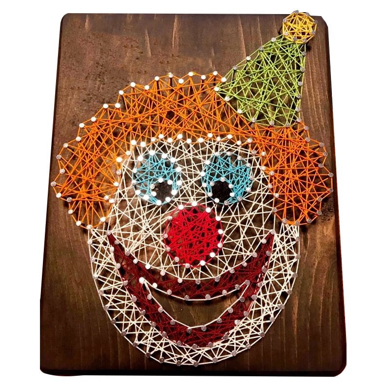 String Art - Clown 5" x 5"-Ainnpuzzle