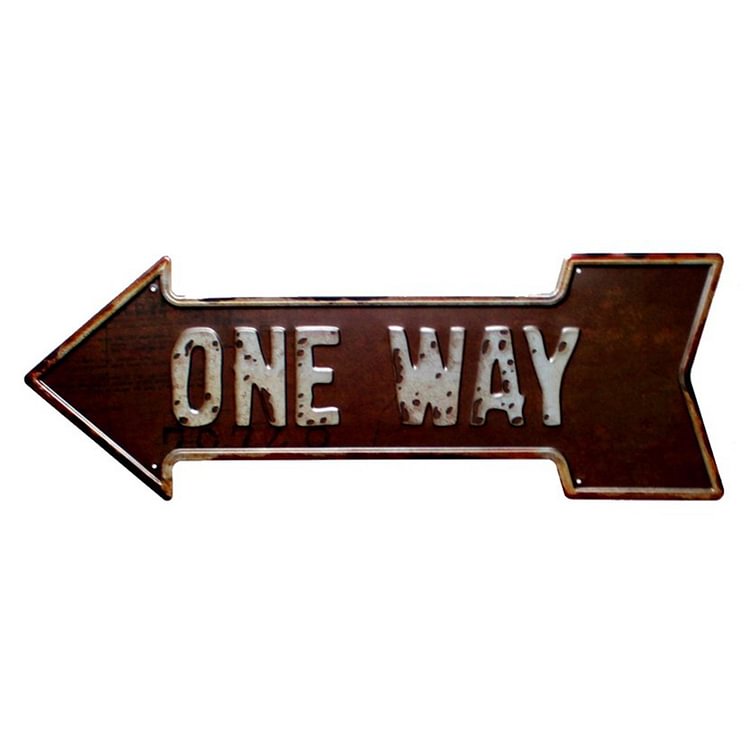 Welcome Exit Way Out Gas Oil - Arrow Shape Vintage Tin Sign - 45*16CM