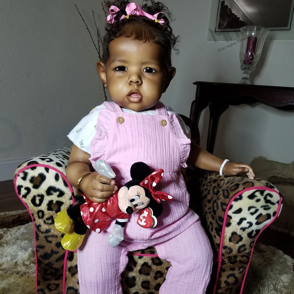 [NEW!] 20" African American Real Lifelike Reborn Doll Clara Can Be Kneaded, Bathed and Changed Clothes - Reborndollsshop.com-Reborndollsshop®