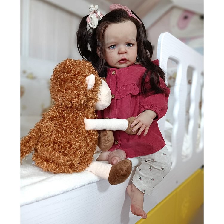  [New Series!]24'' Real Lifelike Opened Eyes Reborn Toddlers Girl Doll Set with Clothes and Bottles Named Gina - Reborndollsshop.com®-Reborndollsshop®