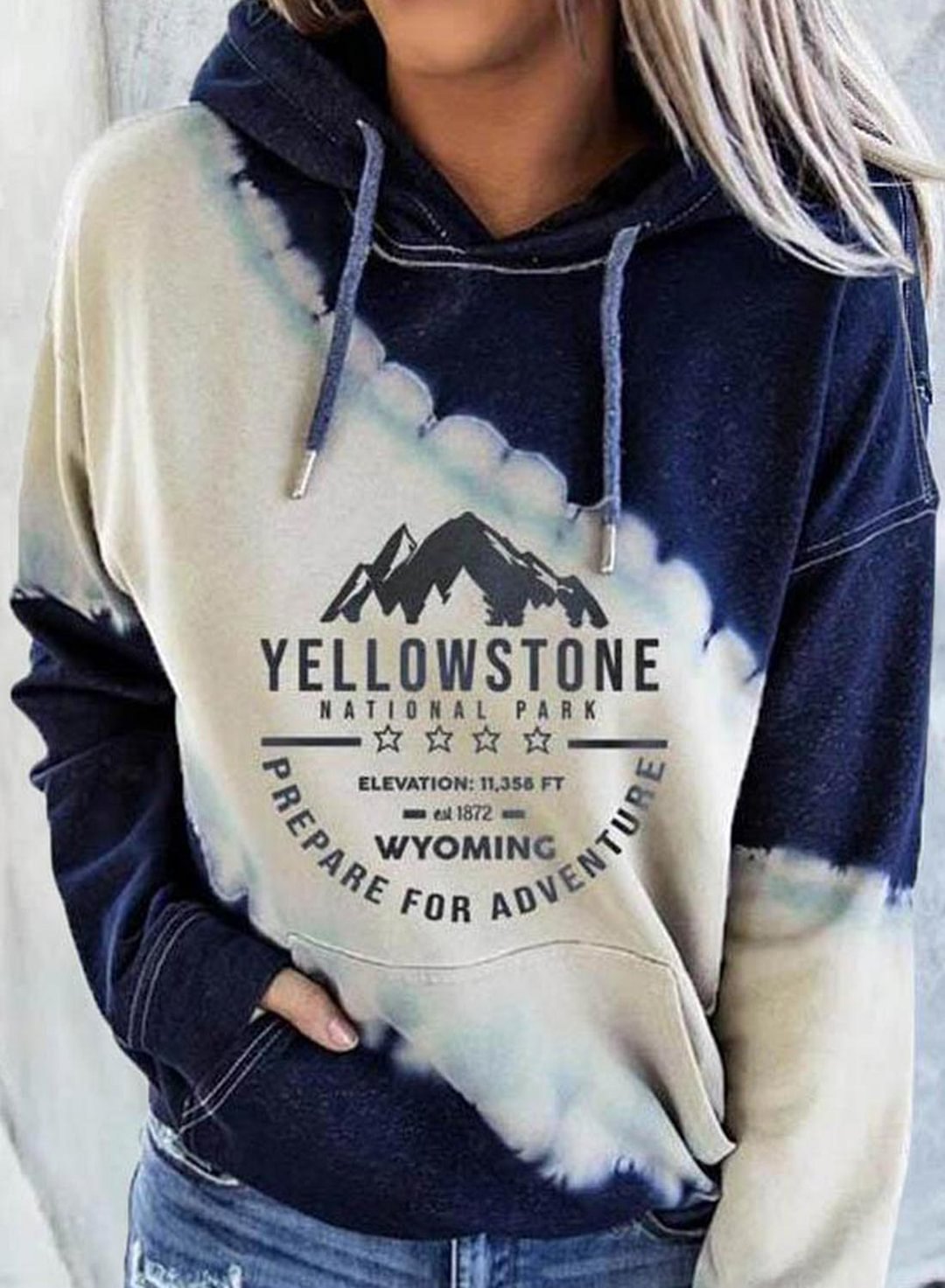 Kesicily Women's Yellowstone Dutton Ranch Tie Dye Print Hoodies With Pockets - vzzhome